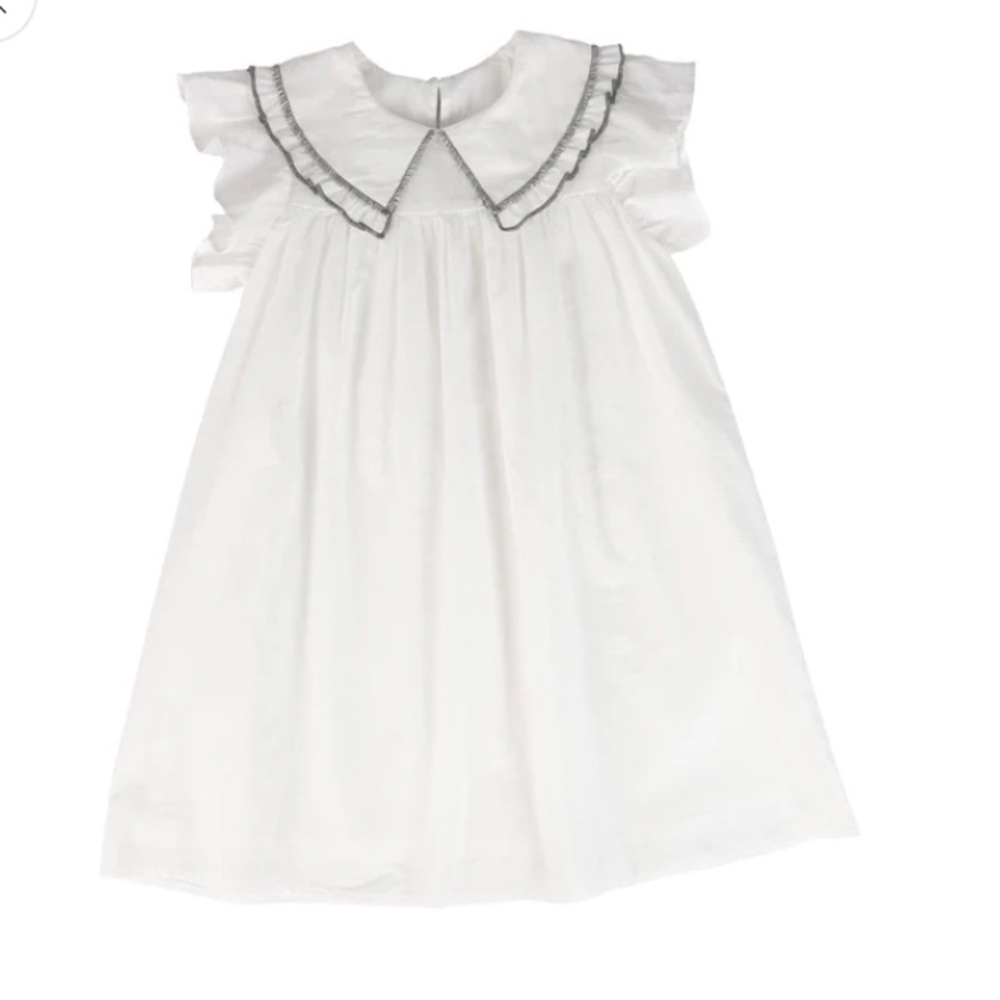 NWT Bamboo white collared trim dress